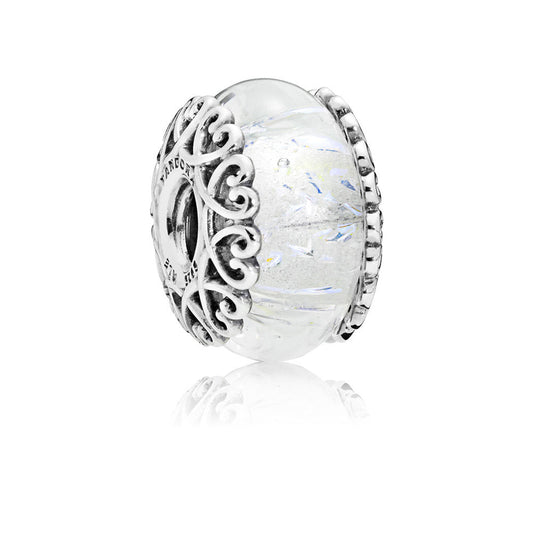 Pandora Charm Murano Glass White Iridescent 797617