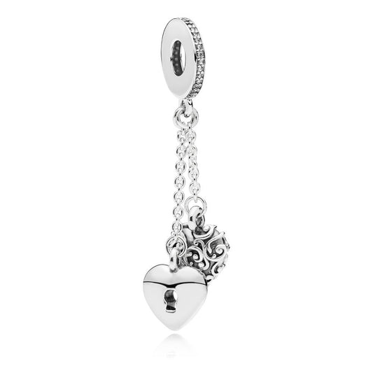 Pandora Heart and Padlock Pendant Charm 797642CZ