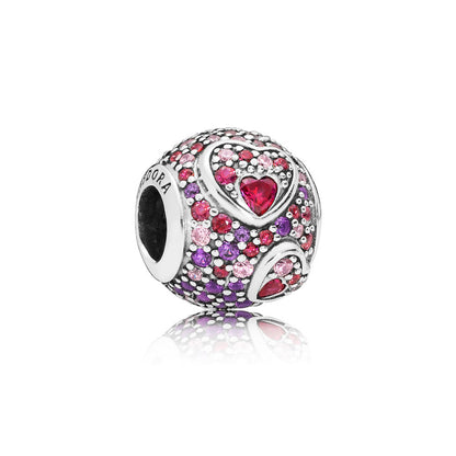 Pandora Asymmetric Love Hearts Charm 797826CZRMX