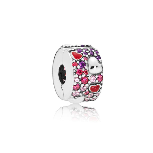 Pandora Clip Asymmetric Love Hearts 797838CZRMX