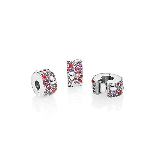 Pandora Clip Asymmetric Love Hearts 797838CZRMX