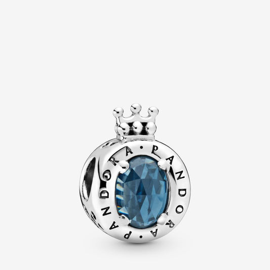 Pandora Charm Crowned O Sparkling Blue 798266NMB