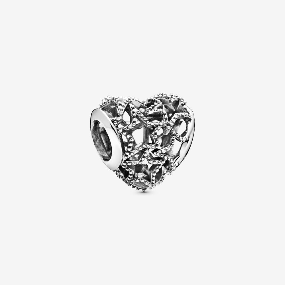 Pandora Openwork Heart and Stars Charm 798462C00