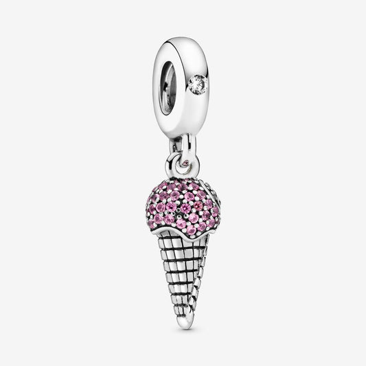 Pandora Ice Cream Cone Pendant Charm with Pavé 798801C01