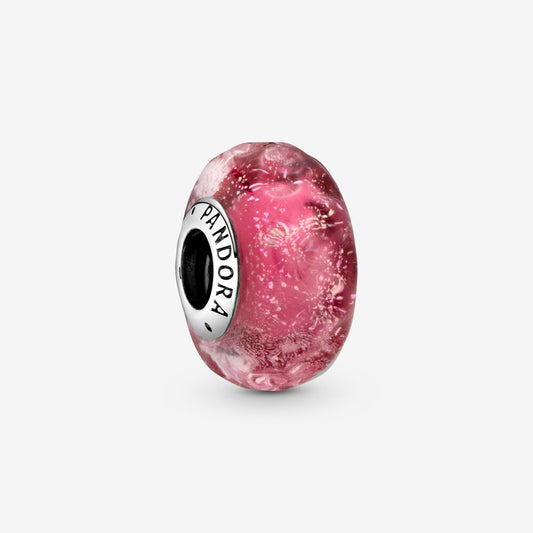 Charm Pandora Vetro di Murano Rosa con Onde 798872C00