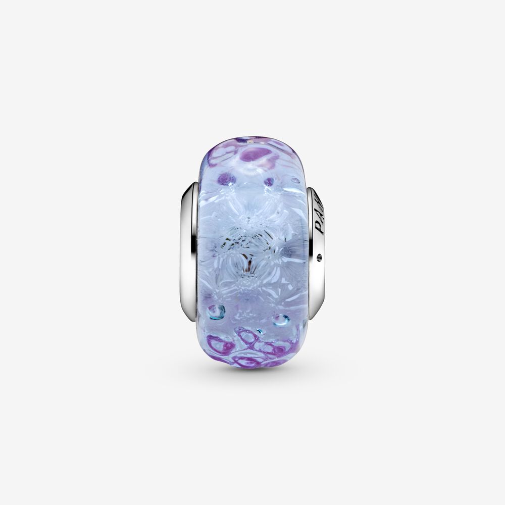 Charm Pandora Vetro di Murano Color Lavanda con Onde 798875C00