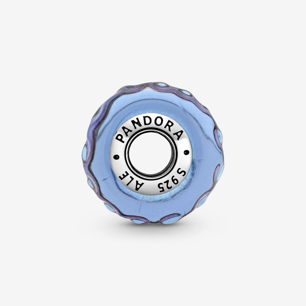 Charm Pandora Vetro di Murano Color Lavanda con Onde 798875C00