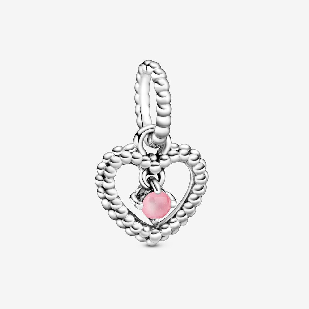 Charm Pendente Pandora A Cuore Petalo Rosa Decorato Con Sfere 798854C09