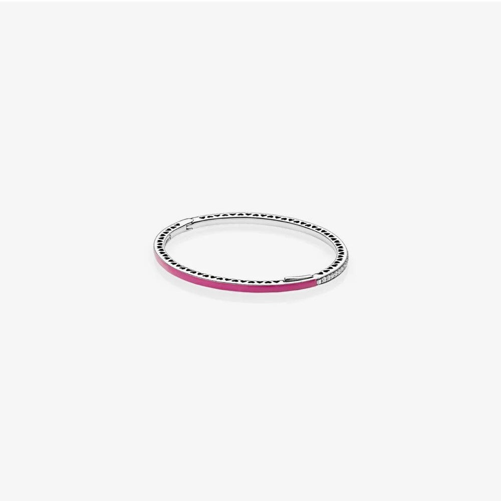 Pandora Bracelet in Silver with Cubic Zirconia and Orchid Enamel 590537EN69