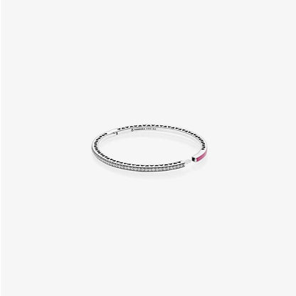 Pandora Bracelet in Silver with Cubic Zirconia and Orchid Enamel 590537EN69