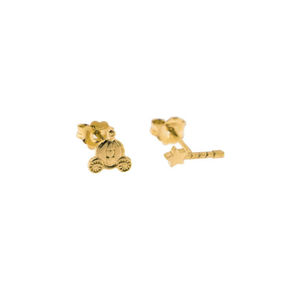 Rue Des Mille Domed Carriage/Wand Stud Earrings OR-LOB C2