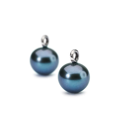 Orecchini Gocce di Perla Pavone Rotonde Trollbeads TAGBO-00588