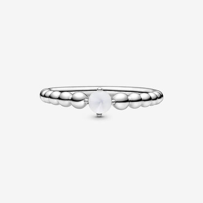 Pandora Milky White Ring Decorated with Spheres 198598C04