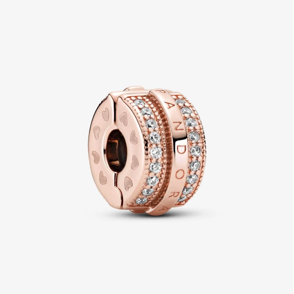 Clip Pandora con Logo e Pavé Scintillante 789042C01