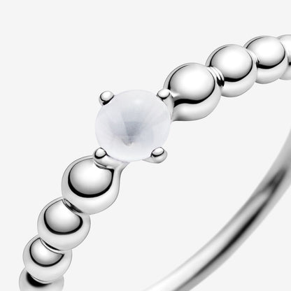 Pandora Milky White Ring Decorated with Spheres 198598C04
