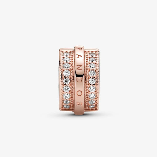 Clip Pandora con Logo e Pavé Scintillante 789042C01