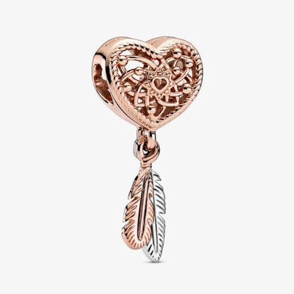 Pandora Dreamcatcher Charm with Feathers and Openwork Heart 789068C00
