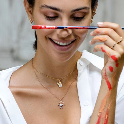 Girocollo Rue Des Mille Con Soggetto Zirconi Angioletto GRZ-007-ANG