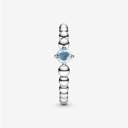 Pandora Aqua Blue Ring Decorated with Spheres 198867C01
