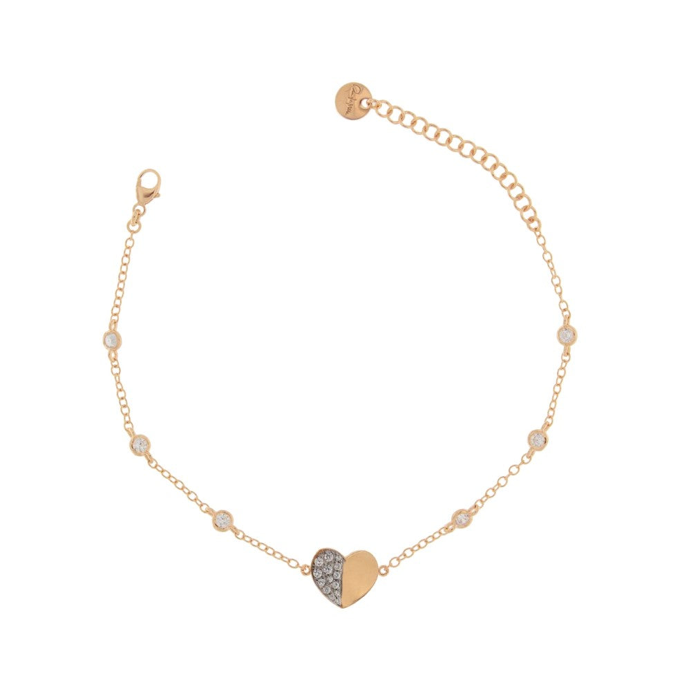 Rue Des Mille Bracelet with Heart-Shaped Zirconia BRZ-007-CUO