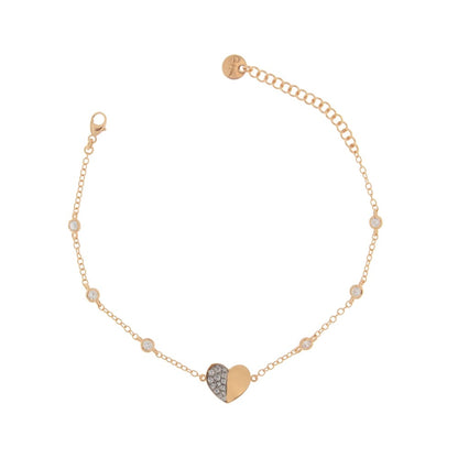 Rue Des Mille Bracelet with Heart-Shaped Zirconia BRZ-007-CUO