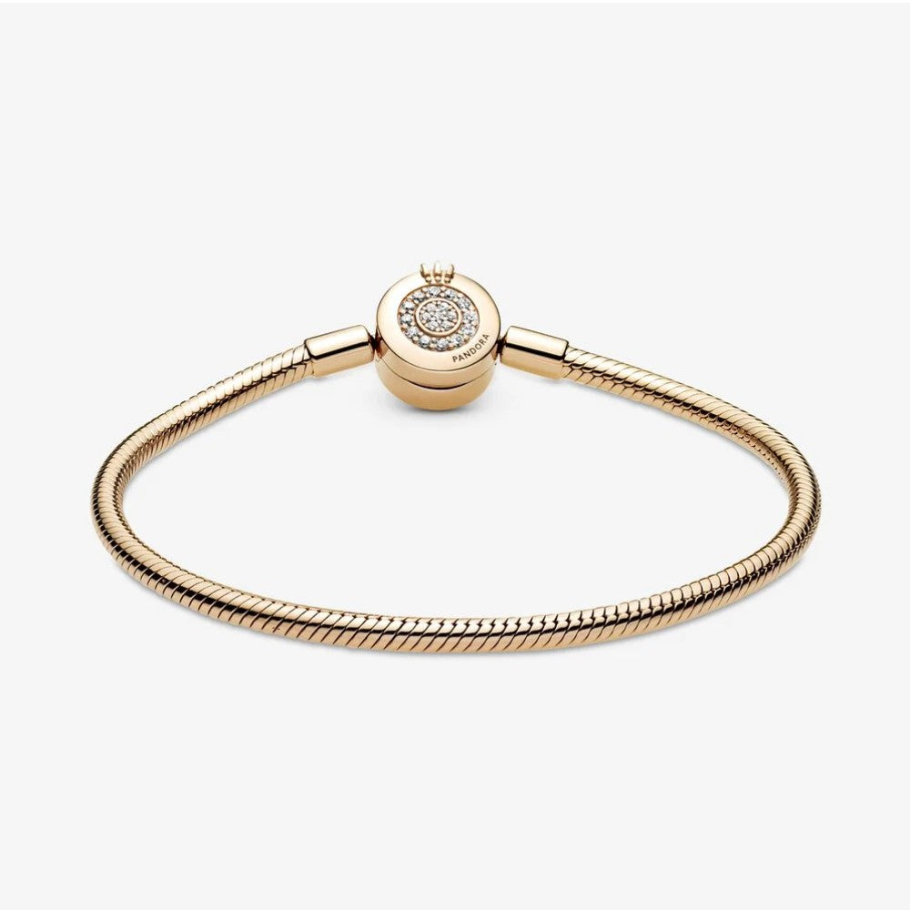 Bracciale Scintillante Pandora Moments con Maglia Snake e O Coronata 569046C01