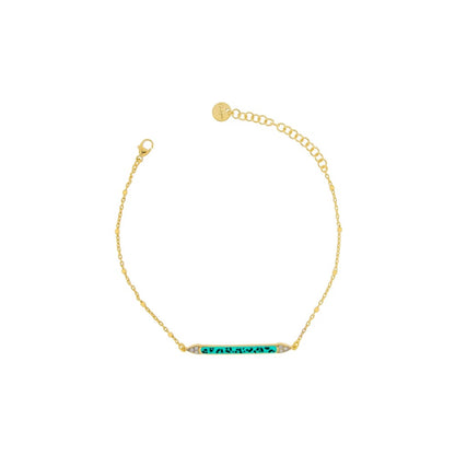 Rue Des Mille Jungle Tribe Bracelet Central Bar Spotted Enamel BRJ-01 G |