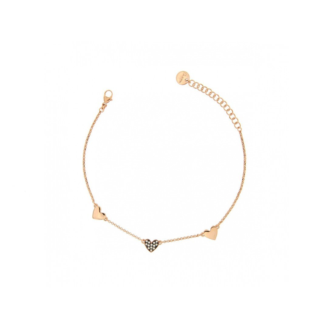 Rue des Mille Chain Bracelet 3 Hearts BRZ-3SOG-CH-CUO