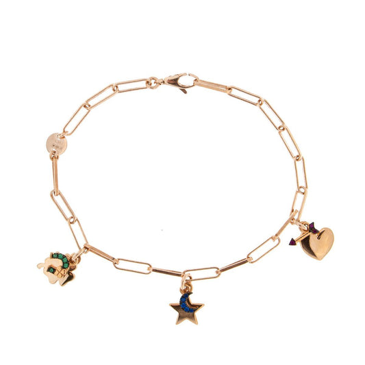 Bracciale Catenella Rue Des Mille 3 Soggetti e Zirconi BRZ-401 3COM