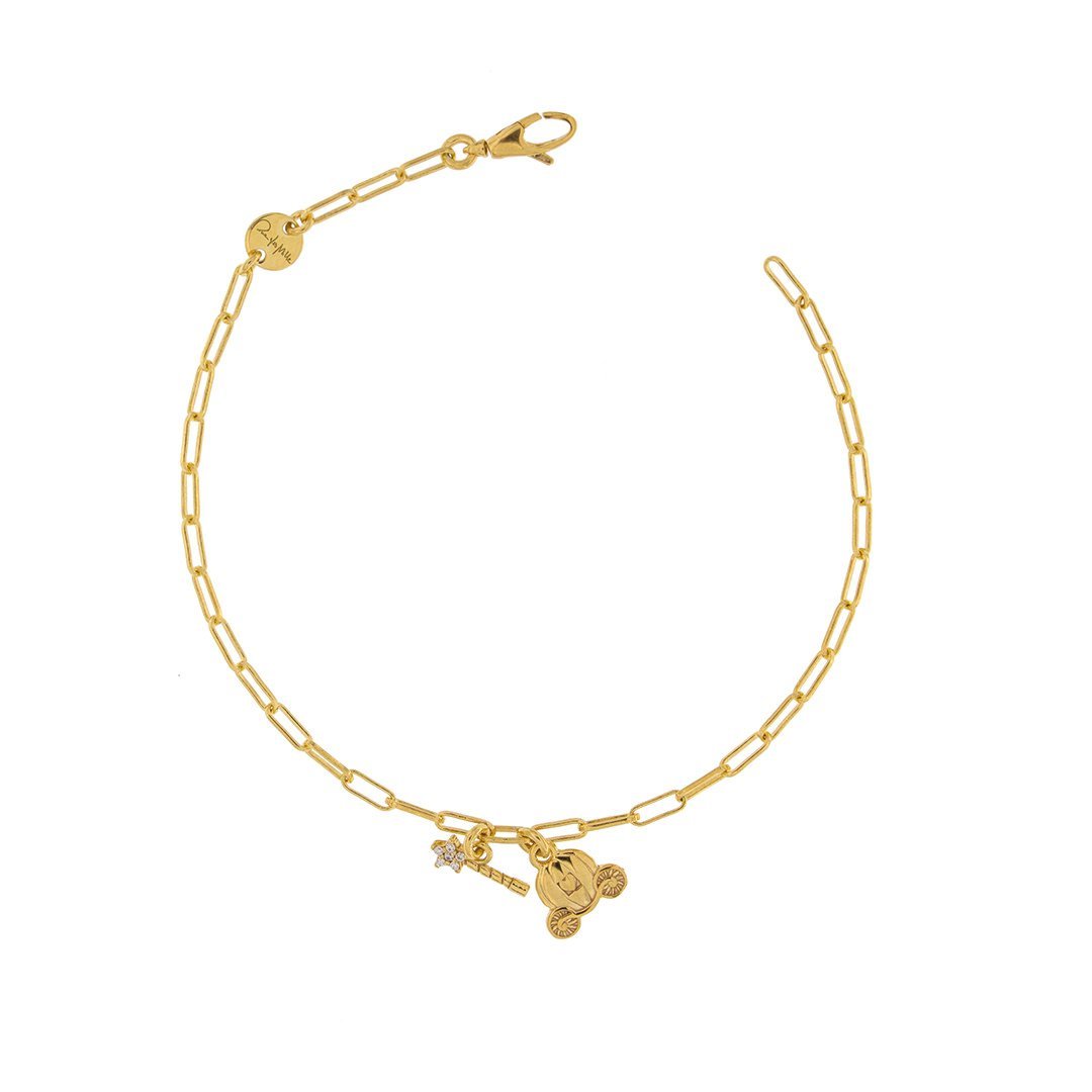 Bracciale Catenella Rue des Mille 2 Soggetti Lastra e Zirconi BRZ-201