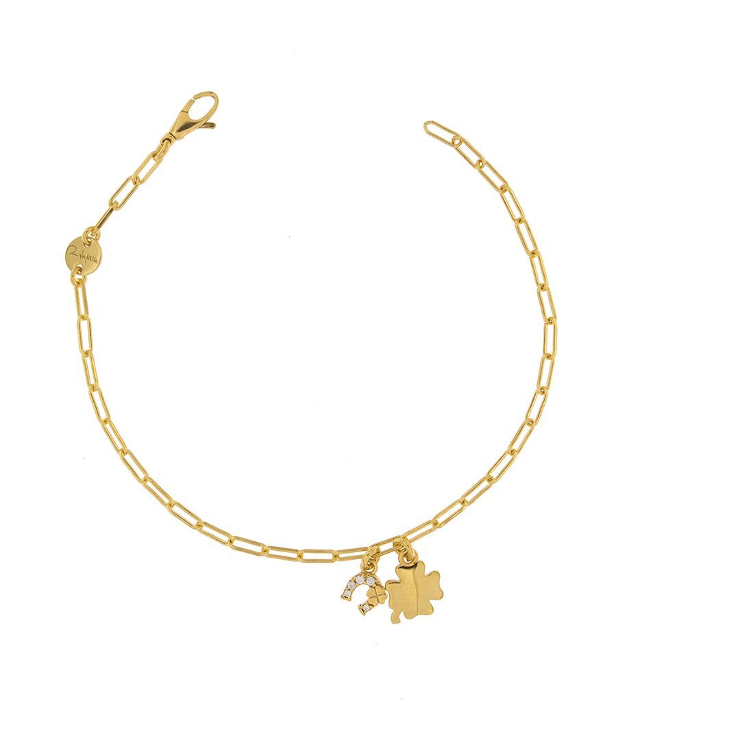 Bracciale Catenella Rue des Mille 2 Soggetti Lastra e Zirconi BRZ-201