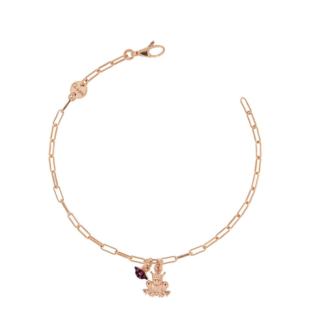 Bracciale Catenella Rue des Mille 2 Soggetti Lastra e Zirconi BRZ-201