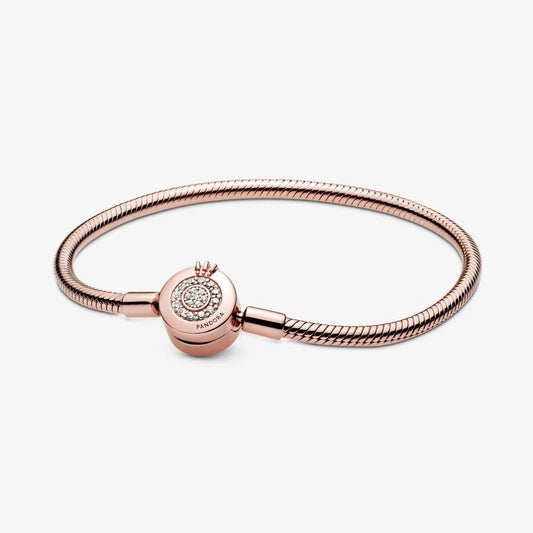 Bracciale Scintillante Pandora Moments con Maglia Snake e O Coronata 589046C01