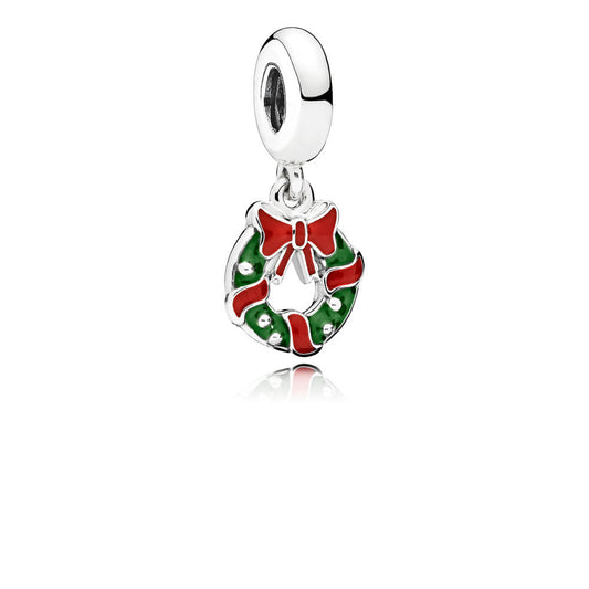 Pandora Christmas Wreath Pendant Charm 796362ENMX