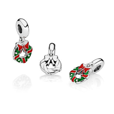 Pandora Christmas Wreath Pendant Charm 796362ENMX