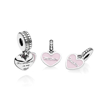 Pandora Charm Pendant Hearts Mom &amp; Daughter 792072EN40