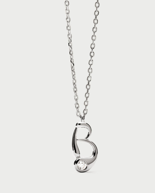 Collana PDPAOLA con ciondolo in argento con l'iniziale B CO02-B75-U