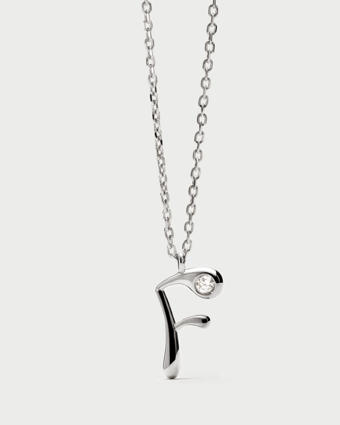 Collana PDPAOLA con ciondolo in argento con l’iniziale F CO02-B79-U