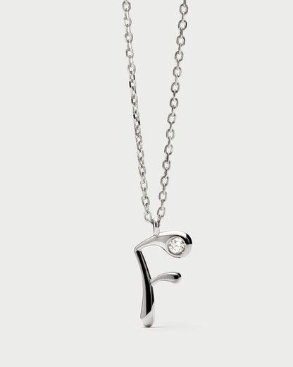 Collana PDPAOLA con ciondolo in argento con l’iniziale F CO02-B79-U