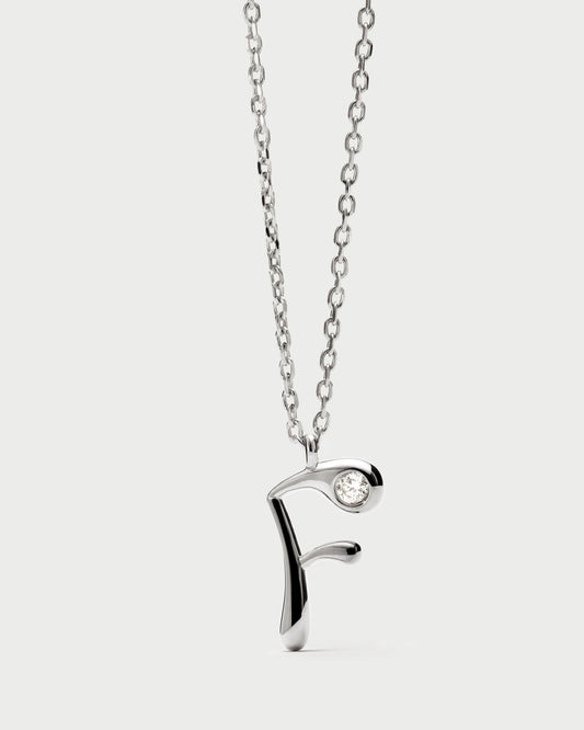 Collana PDPAOLA con ciondolo in argento con l’iniziale F CO02-B79-U