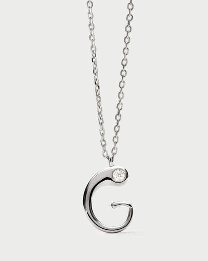Collana PDPAOLA con ciondolo in argento con l’iniziale G CO02-B80-U