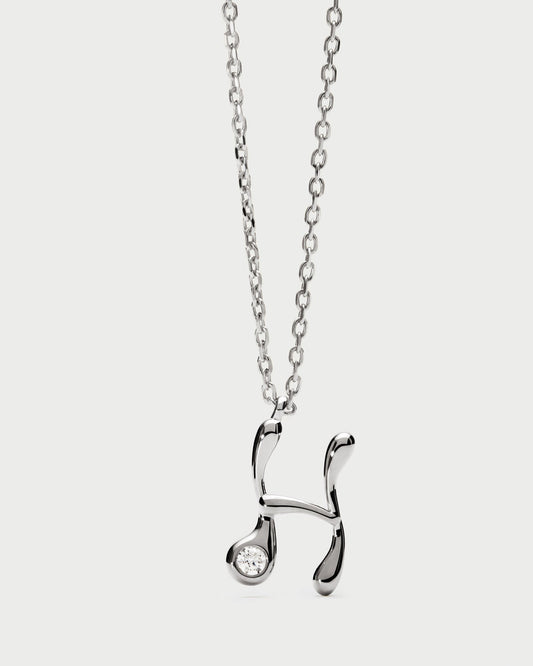 Collana PDPAOLA con ciondolo in argento con l’iniziale H CO02-B81-U