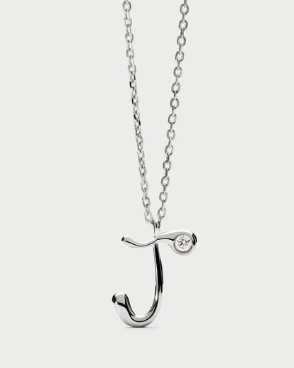 Collana PDPAOLA con ciondolo in argento con l’iniziale J CO02-B83-U