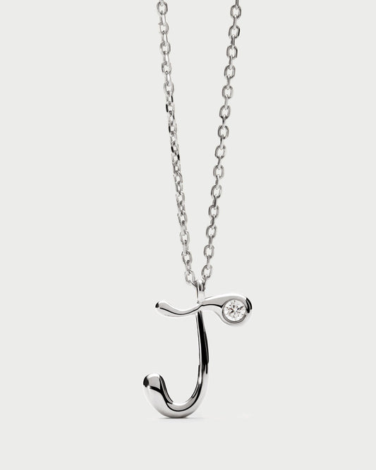 Collana PDPAOLA con ciondolo in argento con l’iniziale J CO02-B83-U