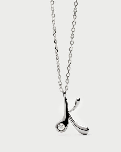 Collana PDPAOLA con ciondolo in argento con l’iniziale K CO02-B84-U