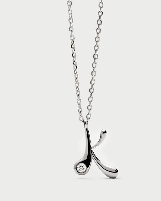 Collana PDPAOLA con ciondolo in argento con l’iniziale K CO02-B84-U