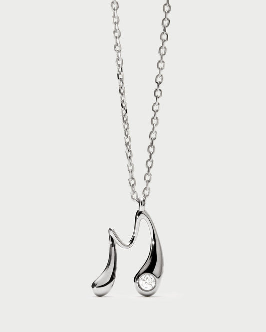 Collana PDPAOLA con ciondolo in argento con l’iniziale M CO02-B86-U