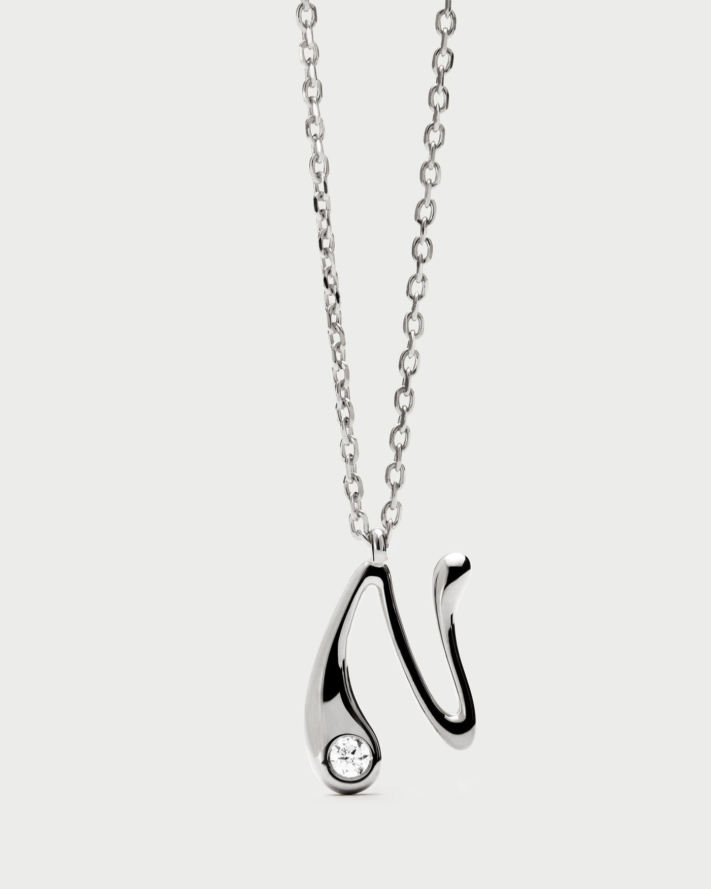 Collana PDPAOLA con ciondolo in argento con l’iniziale N CO02-B87-U
