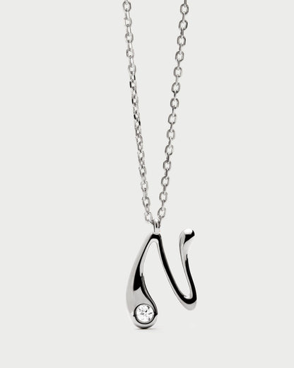 Collana PDPAOLA con ciondolo in argento con l’iniziale N CO02-B87-U