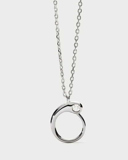 Collana PDPAOLA con ciondolo in argento con l’iniziale O CO02-B88-U